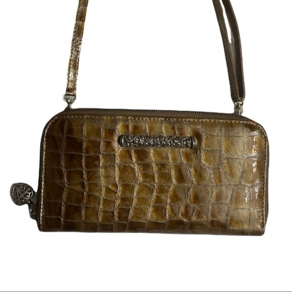 Brighton gold brown bronze convertible clutch bag
